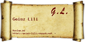 Geisz Lili névjegykártya